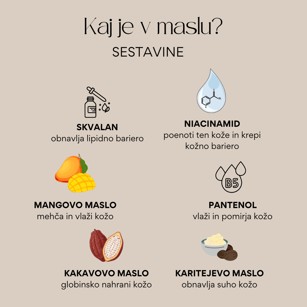 Maslo za telo - gola (brez dišave)
